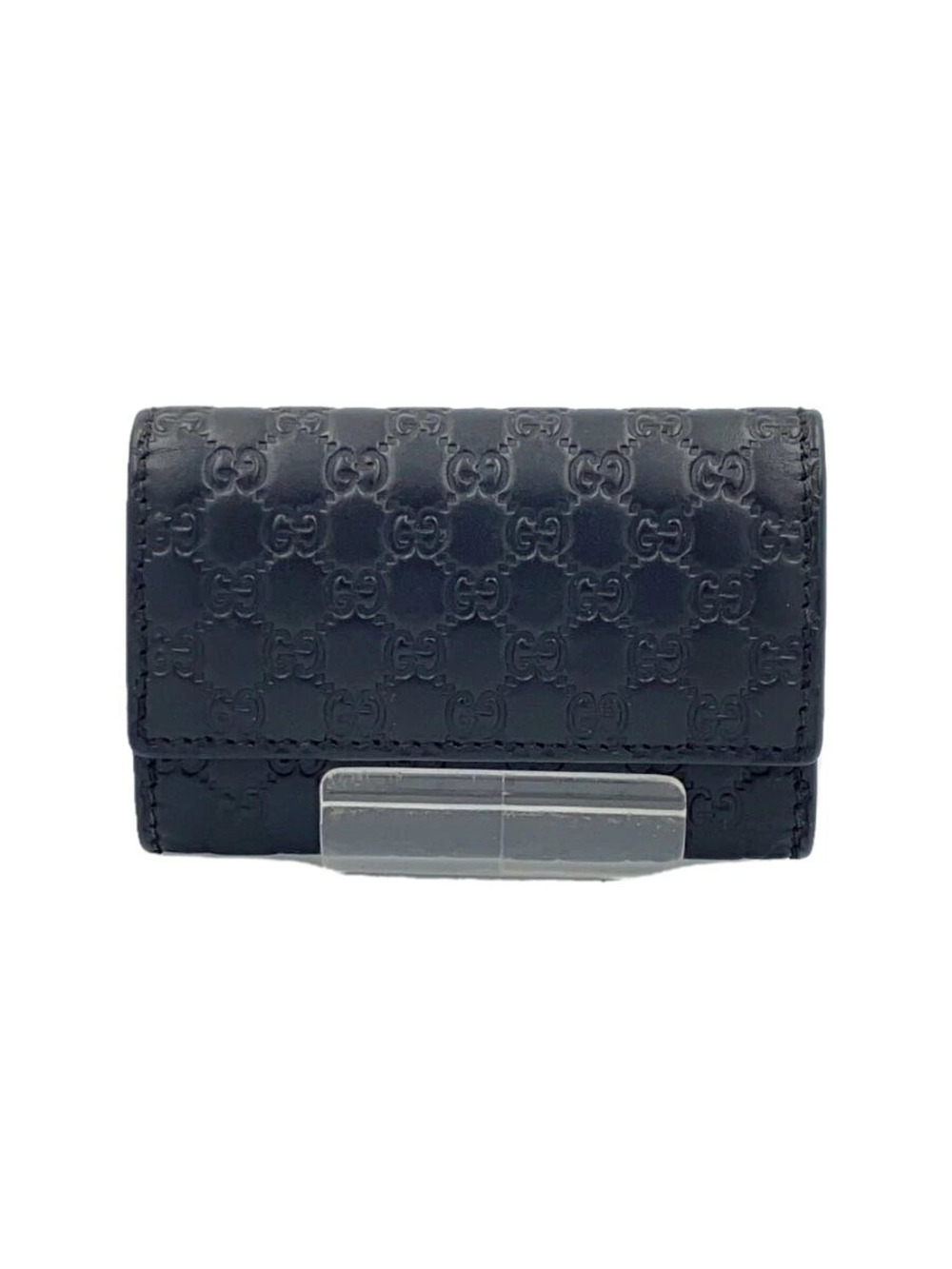 Gucci Key Case Wallet Leather Black Guccissima